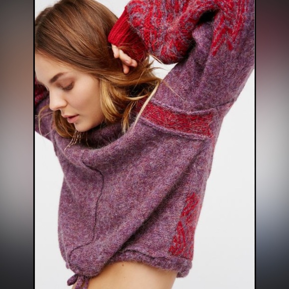 Free People Sweaters - Free people Purple and Red Knit Sweater